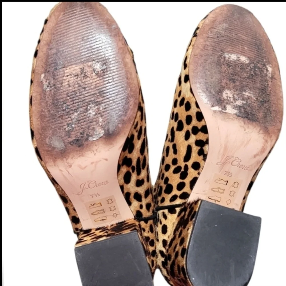 J.Crew Sadie Leopard Calf Hair Ankle Boots Size 7.5